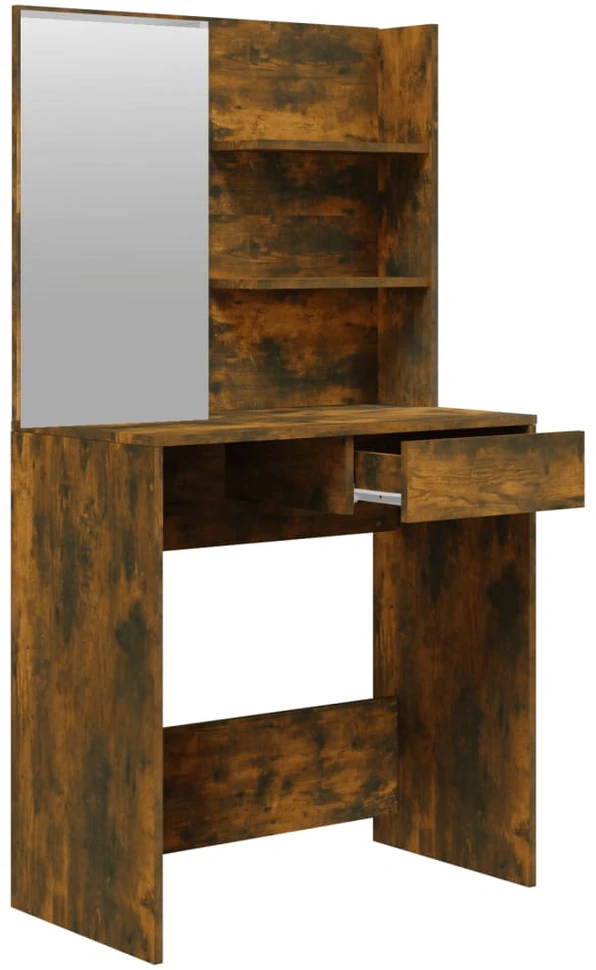 Kosmetinio staliuko komplektas, dūminio ąžuolo, 74,5x40x141cm