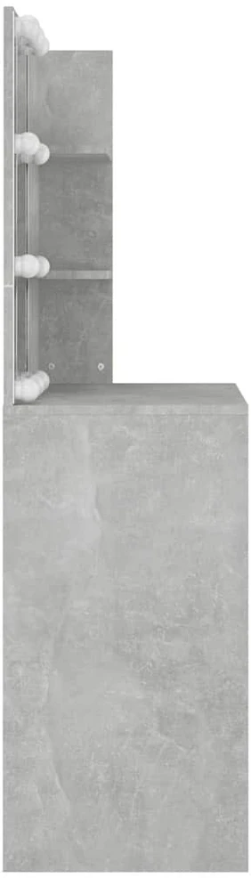 Kosmetinis staliukas su LED apšvietimu, pilkas, 74,5x40x141cm