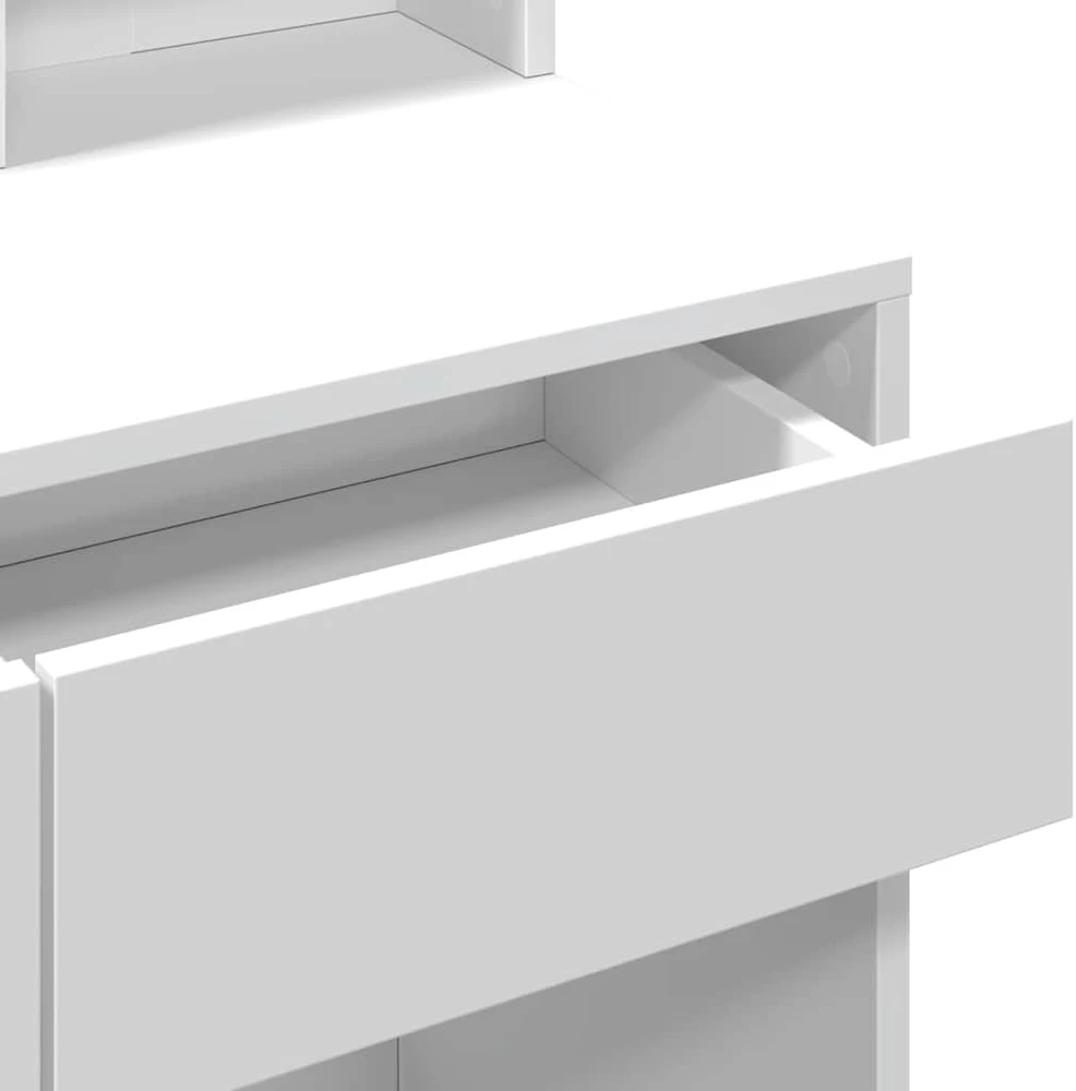 Kosmetinis staliukas su LED, baltos spalvos, 80x41x144,5cm