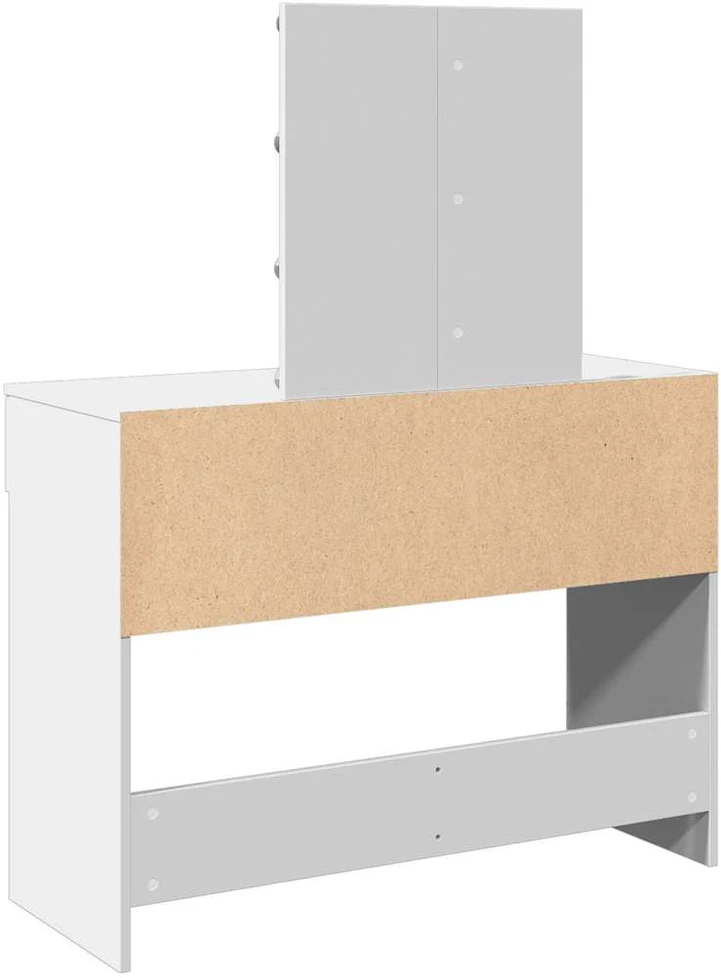 Kosmetinis staliukas su LED, baltos spalvos, 100x40x130cm