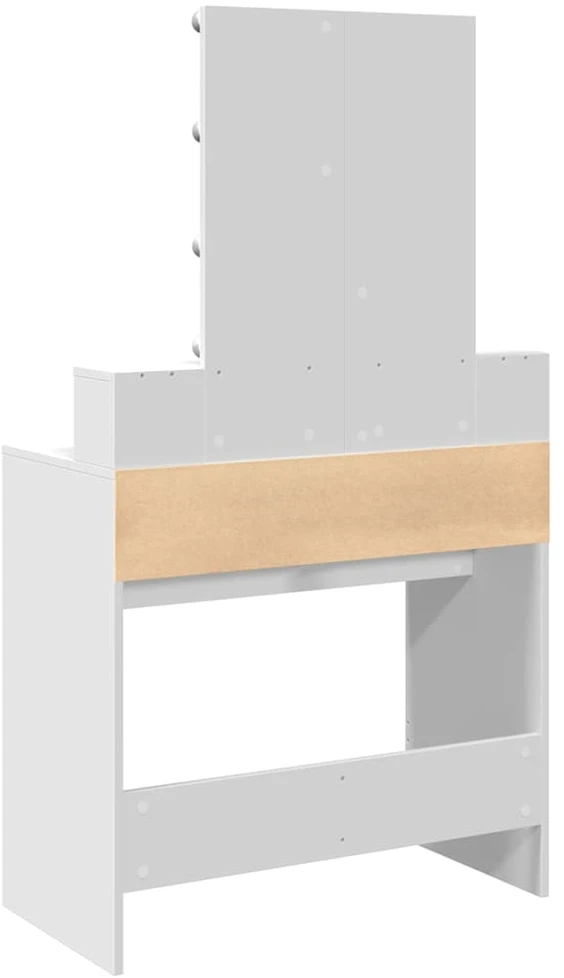 Kosmetinis staliukas su LED, baltos spalvos, 80x41x144,5cm