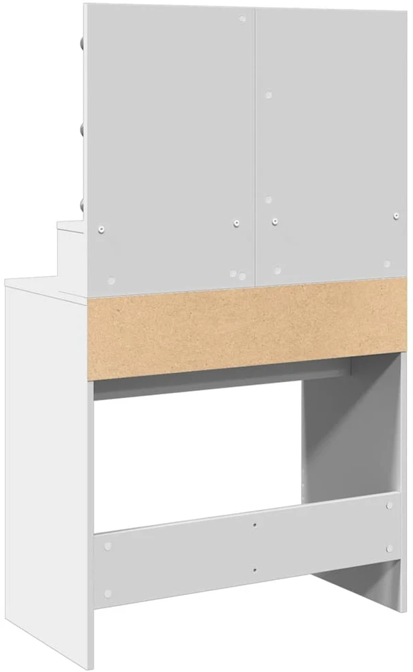 Kosmetinis staliukas su LED, baltos spalvos, 80x41x134,5cm
