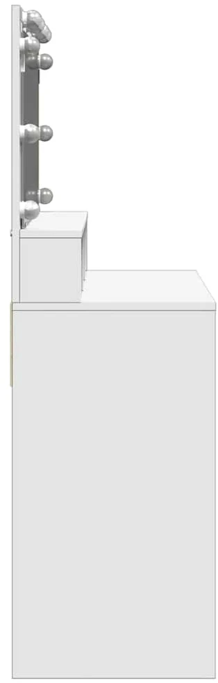 Kosmetinis staliukas su LED, baltos spalvos, 80x41x134,5cm
