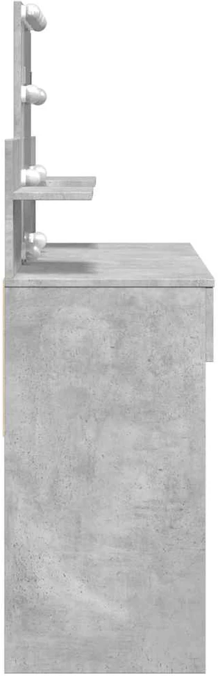Kosmetinis staliukas su LED, betono pilkas, 100x40x130cm