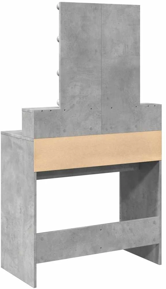Kosmetinis staliukas su LED, betono pilkas, 80x41x144,5cm