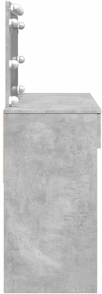 Kosmetinis staliukas su LED, betono pilkas, 100x40x120cm