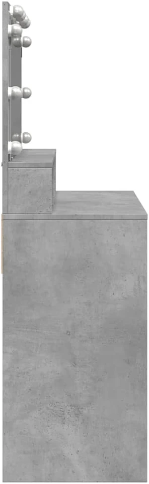 Kosmetinis staliukas su LED, betono pilkas, 80x41x134,5cm