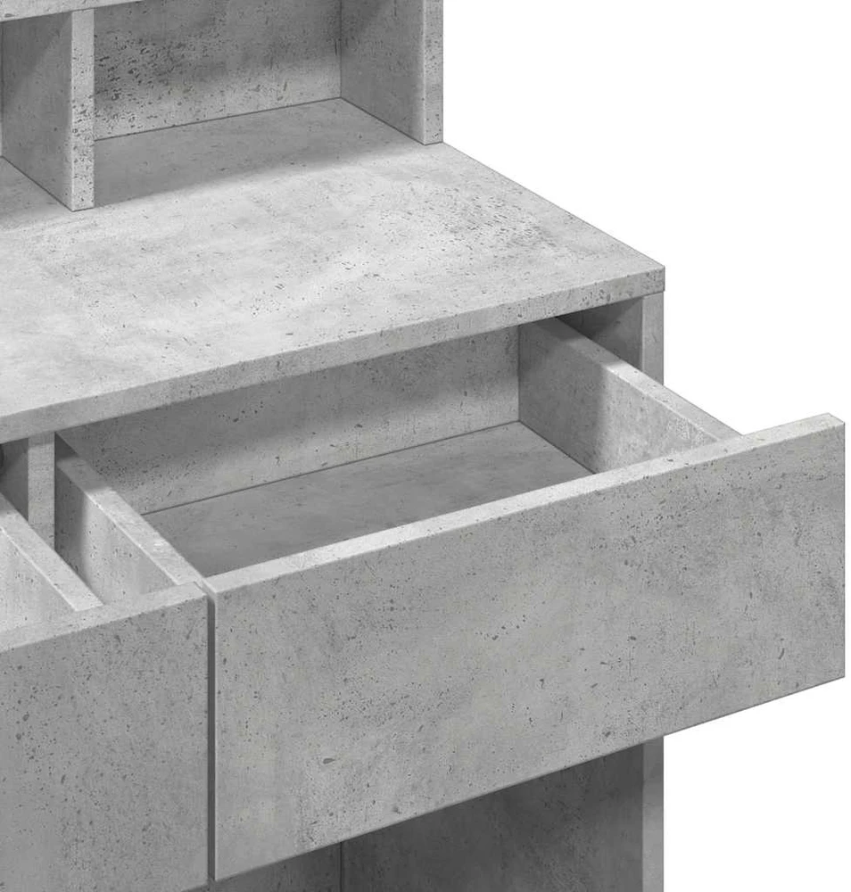 Kosmetinis staliukas su LED, betono pilkas, 80x41x134,5cm