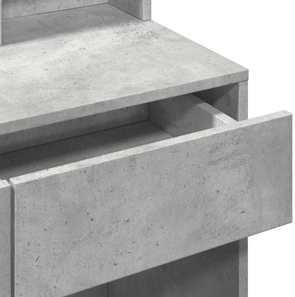Kosmetinis staliukas su LED, betono pilkas, 80x41x144,5cm