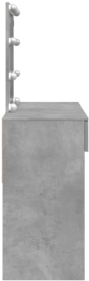 Kosmetinis staliukas su LED, betono pilkas, 100x40x130cm