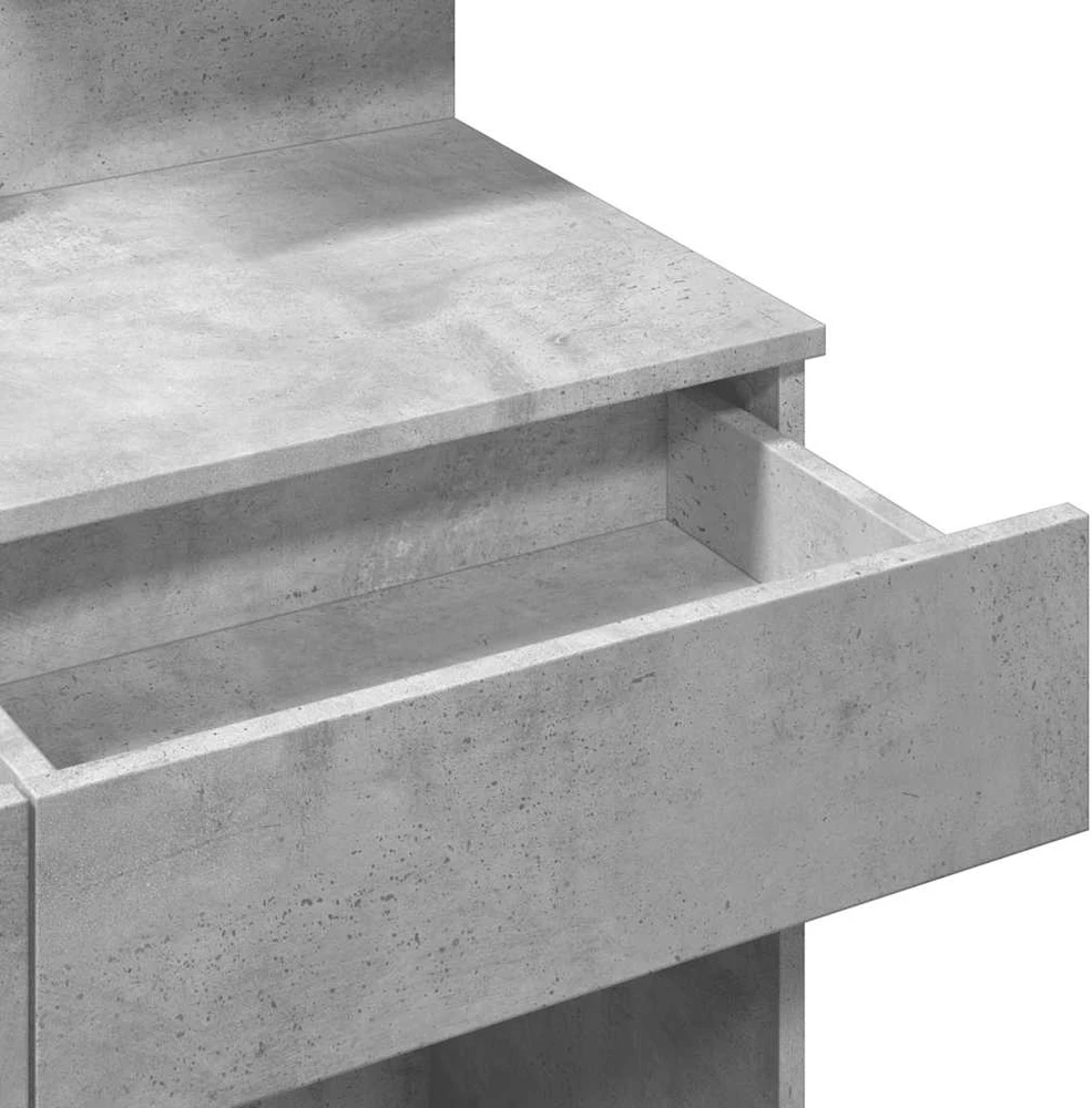 Kosmetinis staliukas su LED, betono pilkas, 100x40x130cm