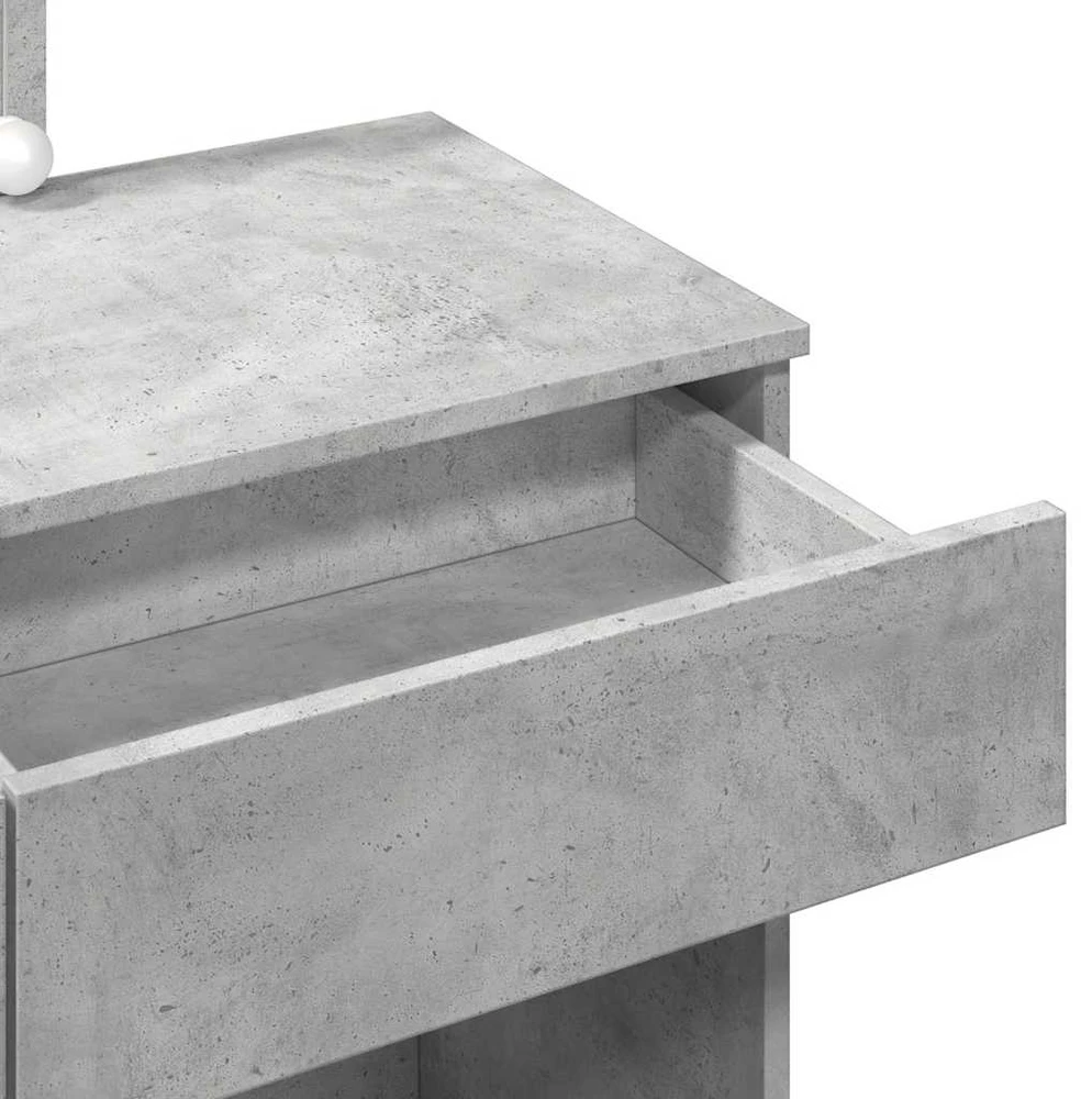 Kosmetinis staliukas su LED, betono pilkas, 100x40x130cm