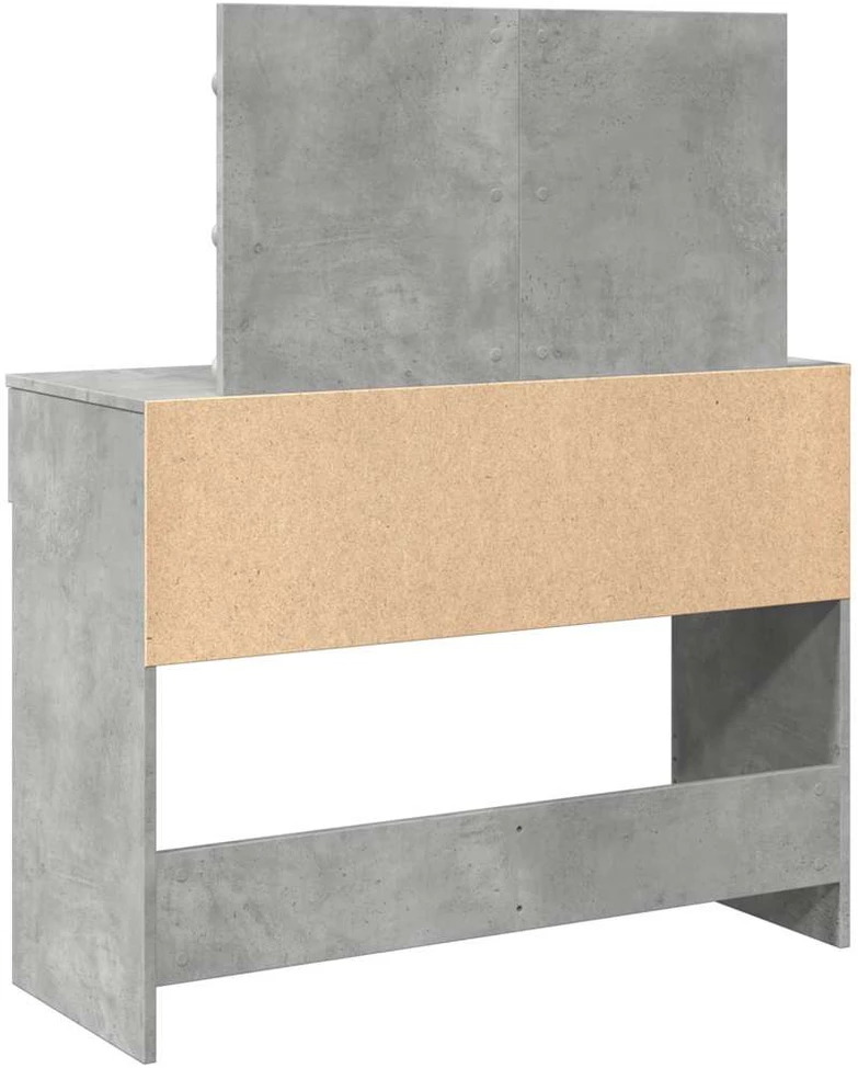 Kosmetinis staliukas su LED, betono pilkas, 100x40x120cm