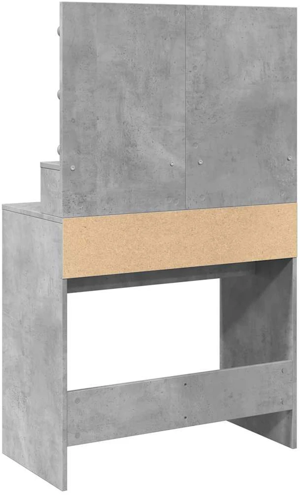 Kosmetinis staliukas su LED, betono pilkas, 80x41x134,5cm