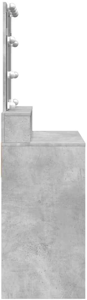 Kosmetinis staliukas su LED, betono pilkas, 80x41x144,5cm