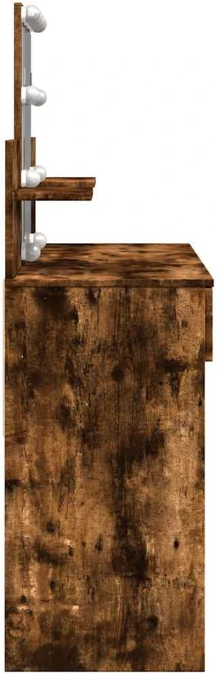 Kosmetinis staliukas su LED, dūminio ąžuolo, 100x40x130cm
