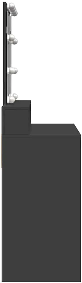 Kosmetinis staliukas su LED, juodos spalvos, 80x41x144,5cm