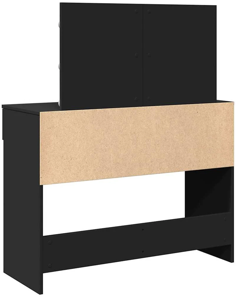 Kosmetinis staliukas su LED, juodos spalvos, 100x40x120cm