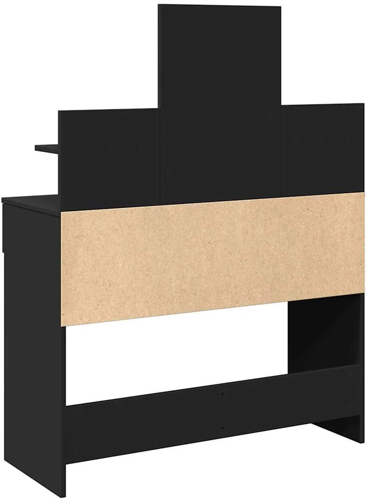 Kosmetinis staliukas su LED, juodos spalvos, 100x40x130cm
