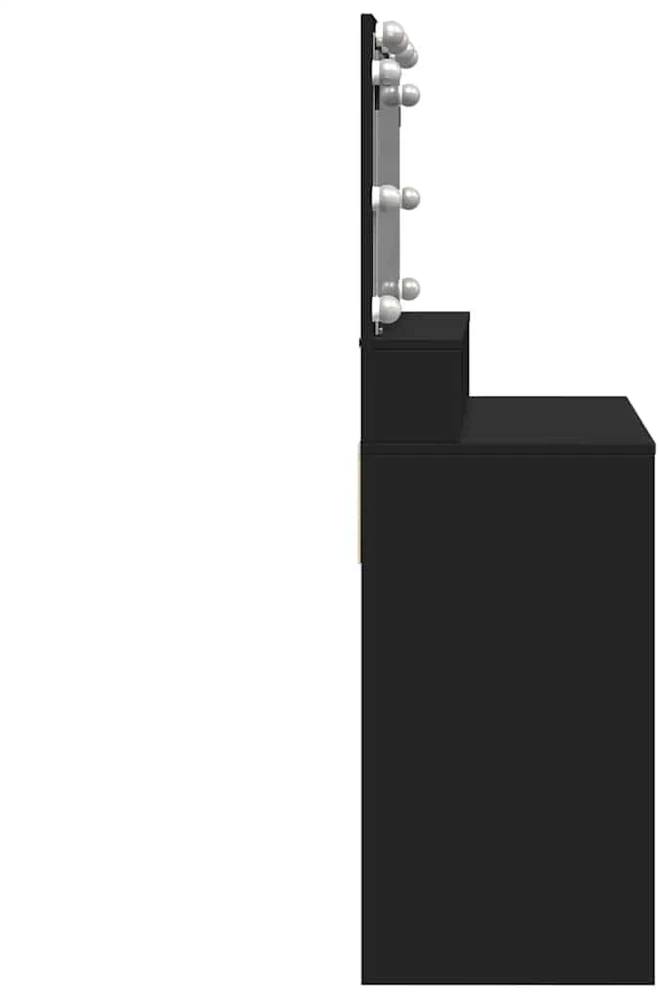 Kosmetinis staliukas su LED, juodos spalvos, 80x41x134,5cm
