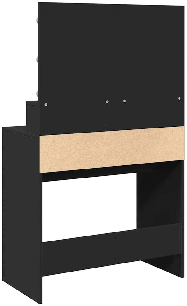 Kosmetinis staliukas su LED, juodos spalvos, 80x41x134,5cm