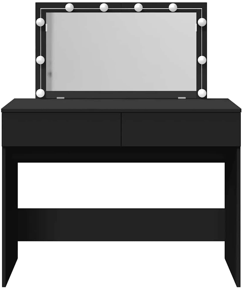 Kosmetinis staliukas su LED, juodos spalvos, 100x40x120cm