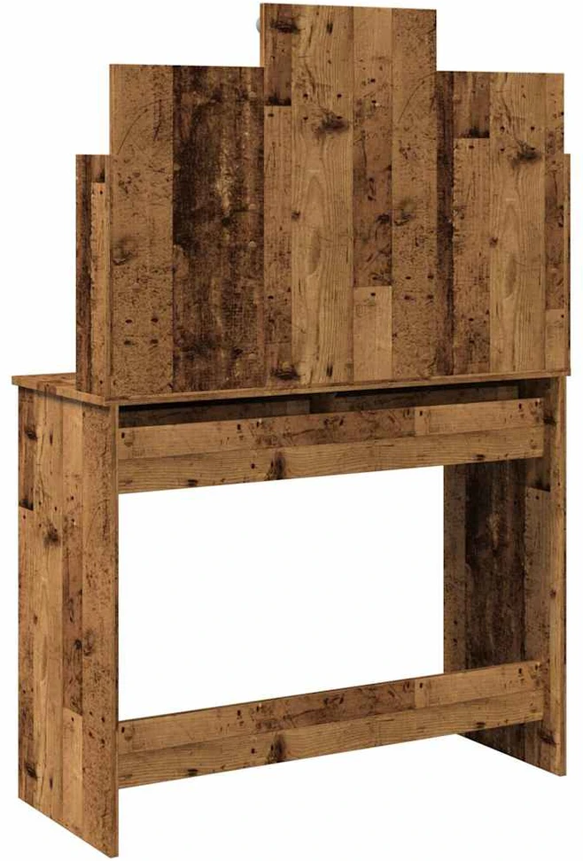 Kosmetinis staliukas su LED lemputėmis, medienos, 96x40x142cm