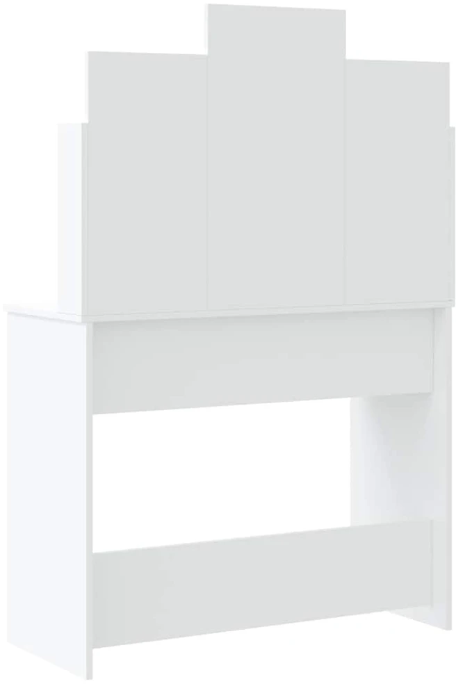 Kosmetinis staliukas su LED lemputėmis, baltas, 96x40x142cm