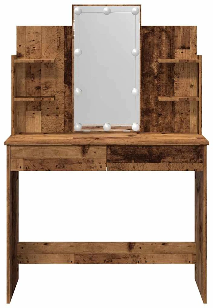 Kosmetinis staliukas su LED lemputėmis, medienos, 96x40x142cm