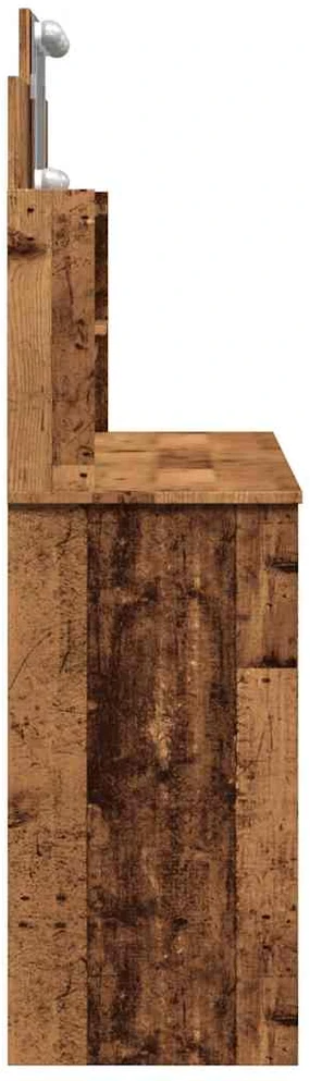 Kosmetinis staliukas su LED lemputėmis, medienos, 96x40x142cm