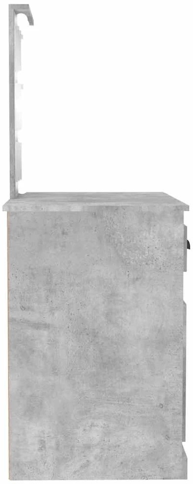 Kosmetinis staliukas su LED, pilkas, 90x50x132,5cm, mediena