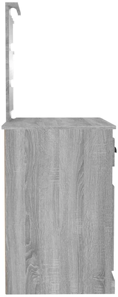 Kosmetinis staliukas su LED, pilkas, 90x50x132,5cm, mediena