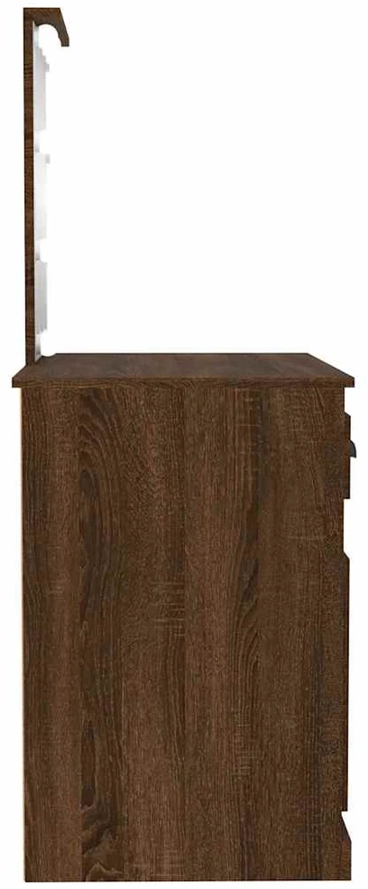 Kosmetinis staliukas su LED, rudas, 90x50x132,5cm, mediena