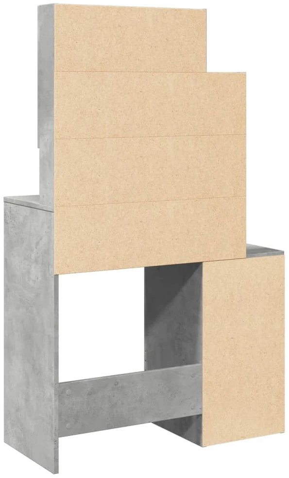 Kosmetinis staliukas su spintele, betono pilkas, 80x35x132cm