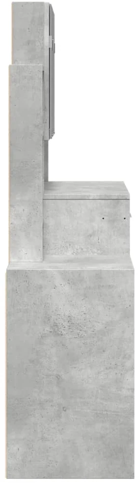 Kosmetinis staliukas su spintele, betono pilkas, 80x35x132cm