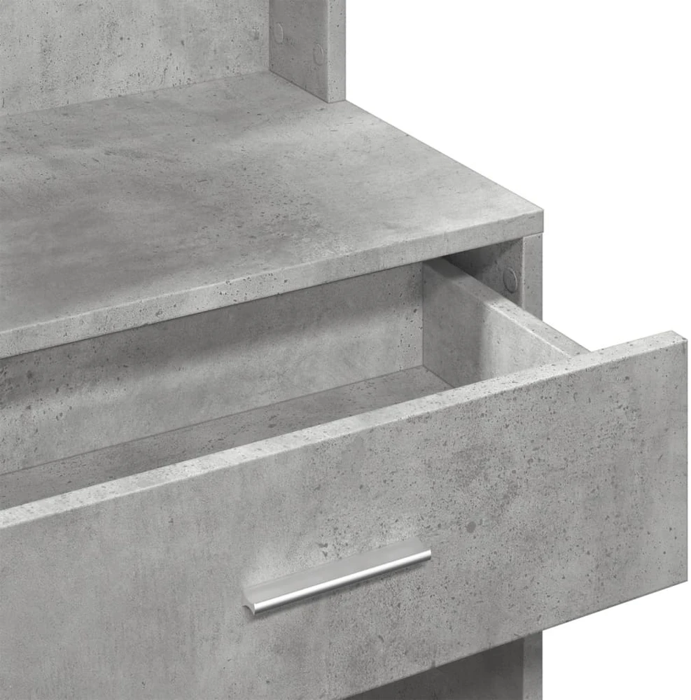 Kosmetinis staliukas su spintele, betono pilkas, 80x35x132cm
