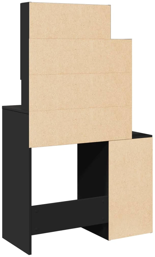 Kosmetinis staliukas su spintele, juodos spalvos, 80x35x132cm