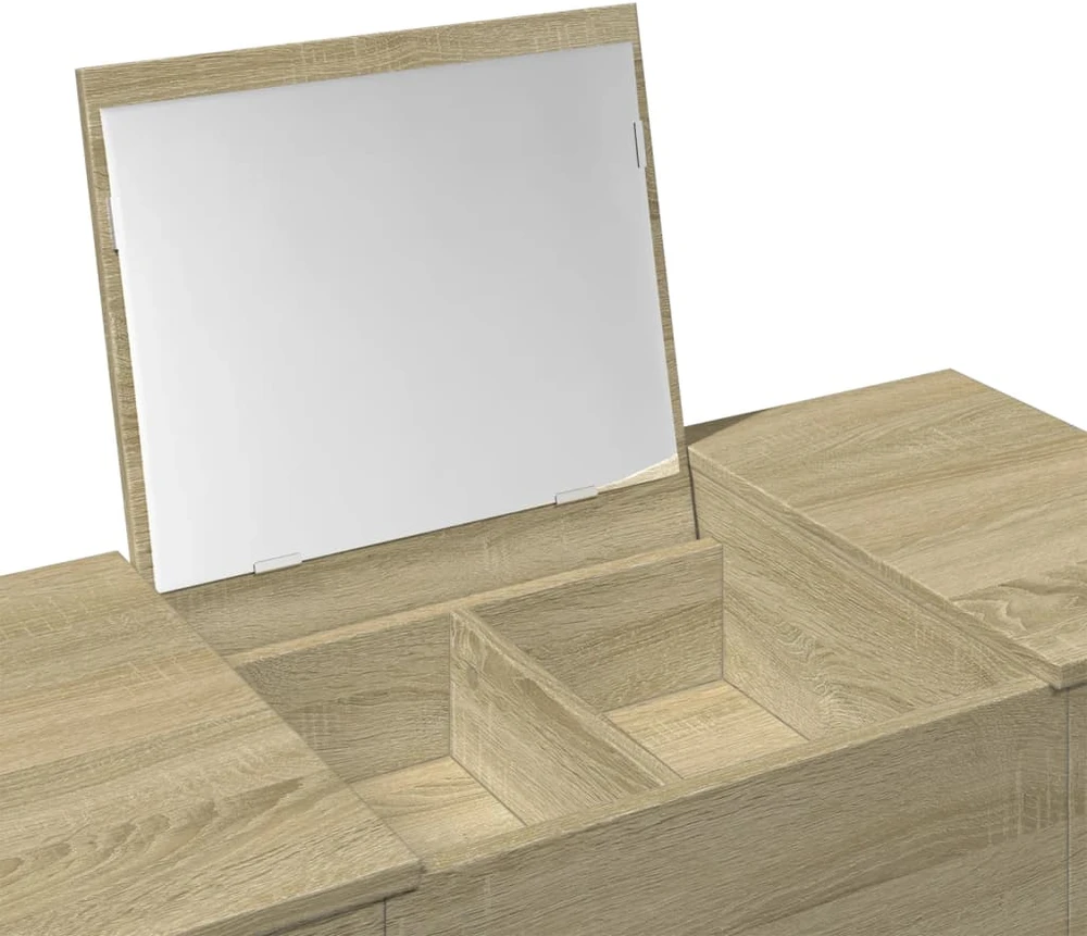 Kosmetinis staliukas su veidrodžiu, ąžuolo, 100x45x76cm