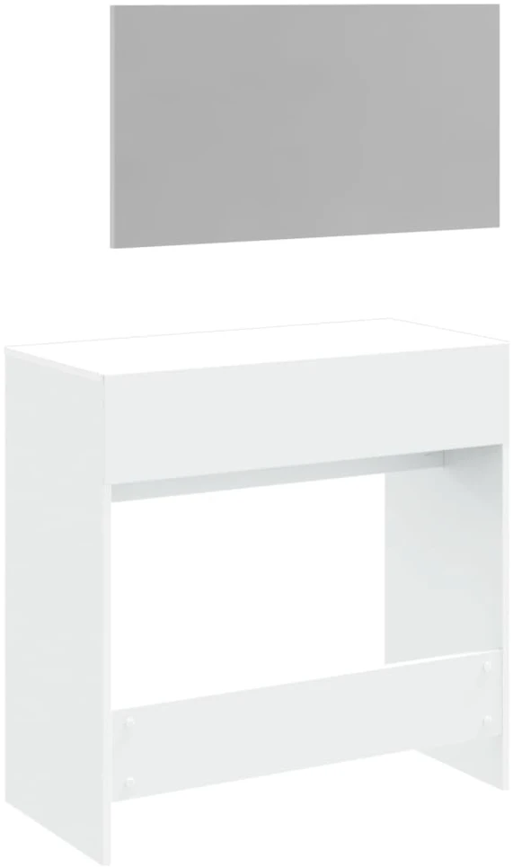 Kosmetinis staliukas su veidrodžiu, baltas, 80x39x80cm