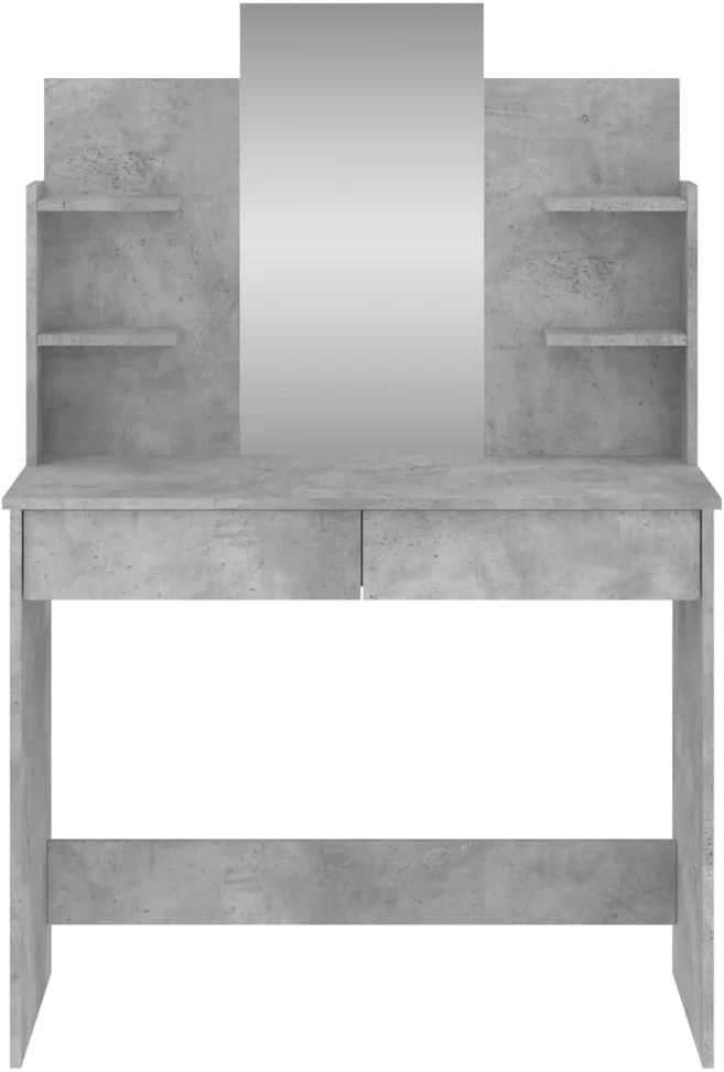 Kosmetinis staliukas su veidrodžiu, betono pilkas, 96x39x142cm