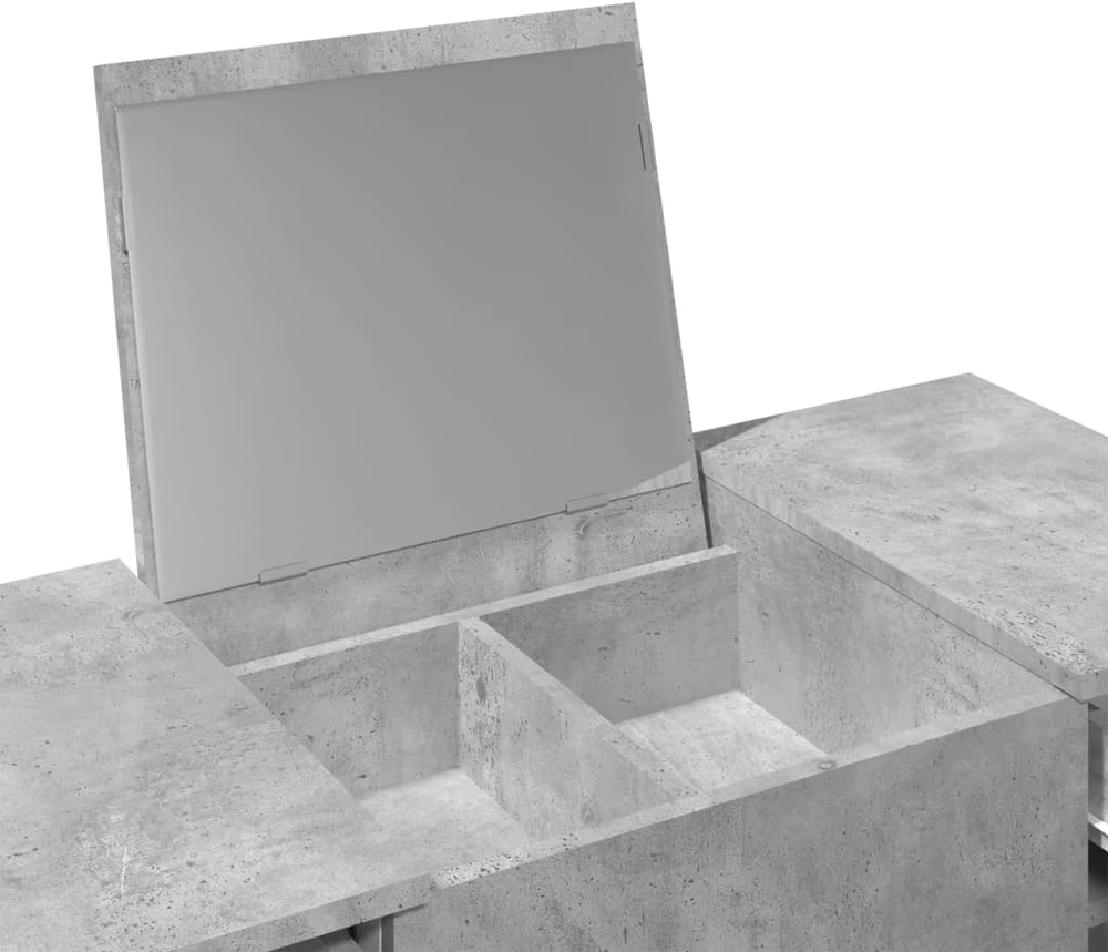Kosmetinis staliukas su veidrodžiu, betono, 100x45x76cm