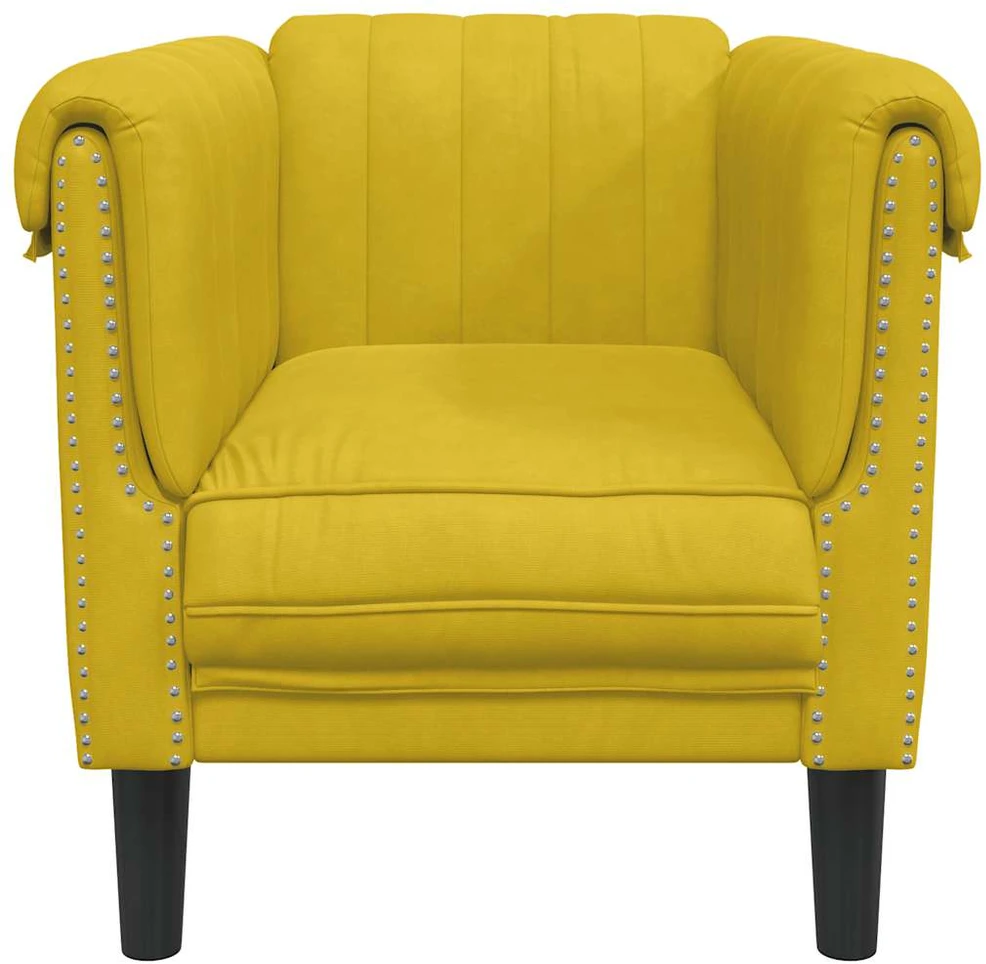 Sofa Krėslas, geltonos spalvos, aksomas