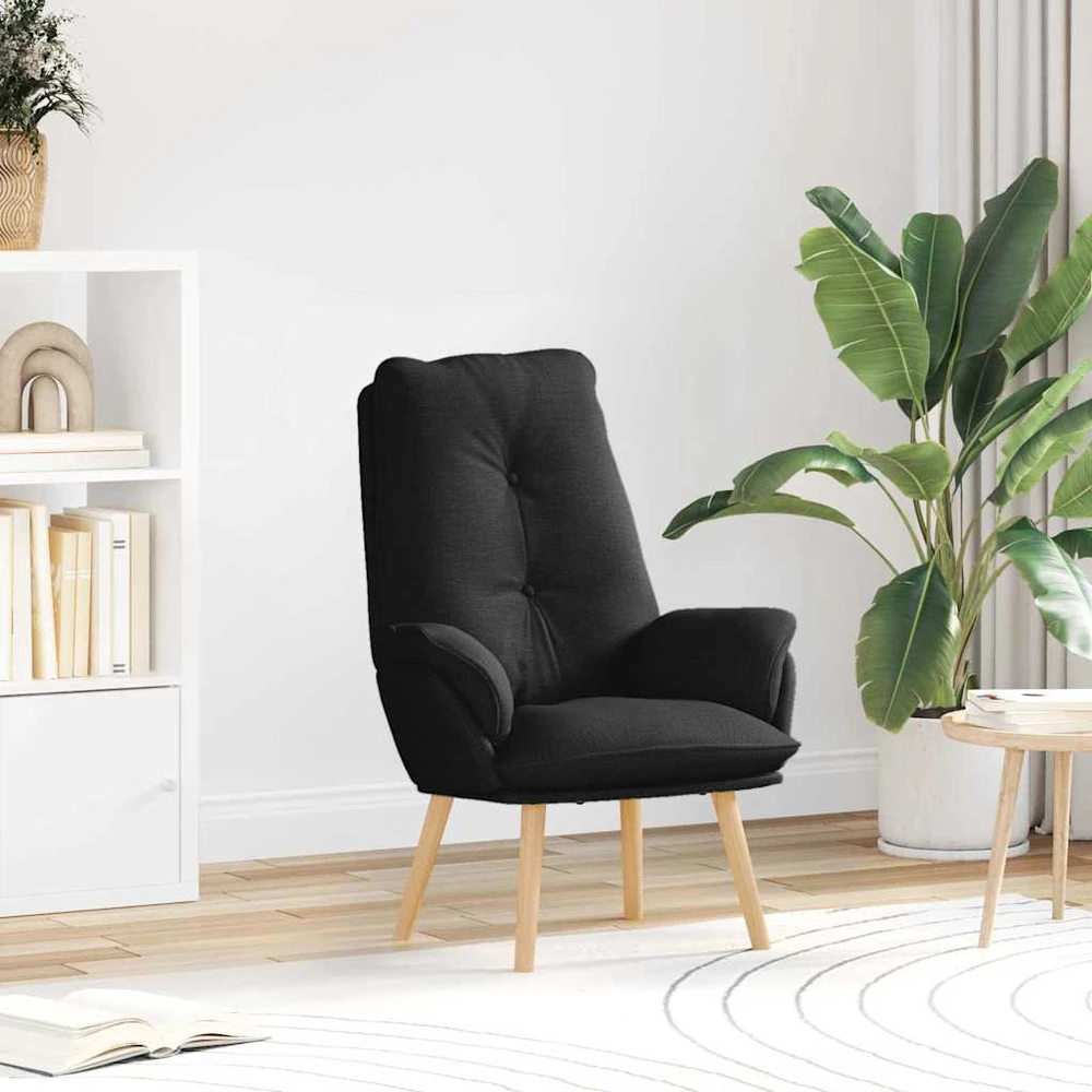 Fotelis krėslas Juoda 69 x 74 x 93 cm Audinys ir Fanera