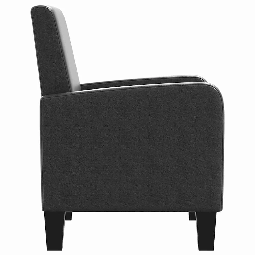 Fotelis Krėslas, juodas, dirbtinė oda