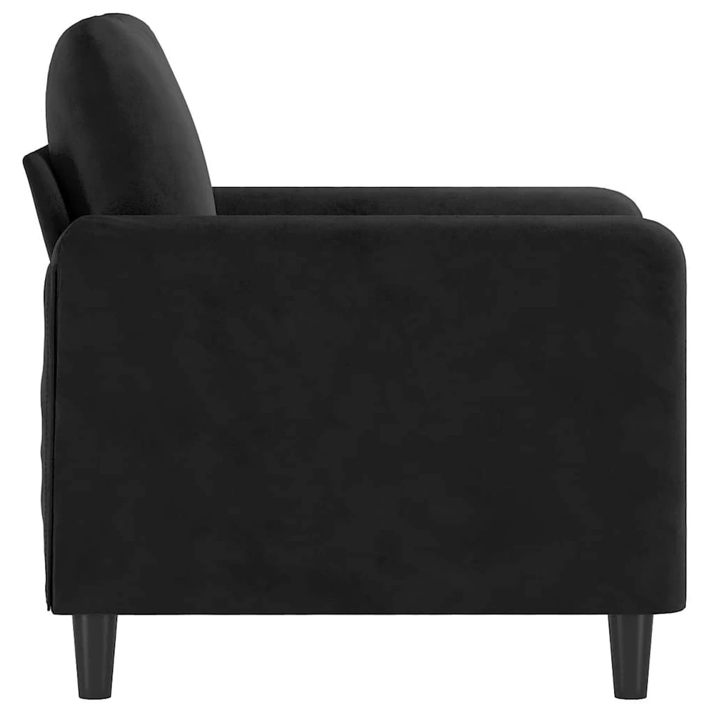 Sofa Krėslas, juodos spalvos, 60cm, aksomas