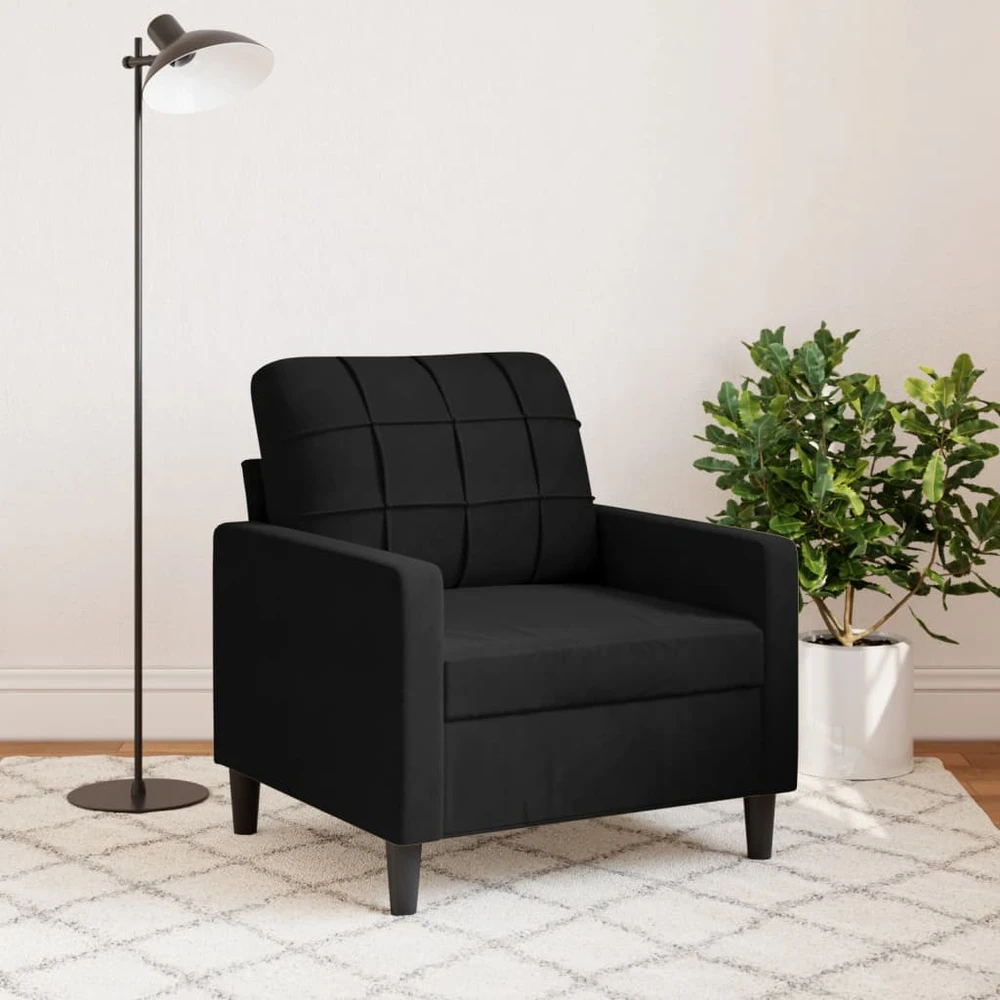 Sofa Krėslas, juodos spalvos, 60cm, aksomas