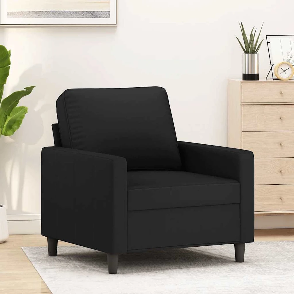 Sofa Krėslas, juodos spalvos, 60cm, aksomas