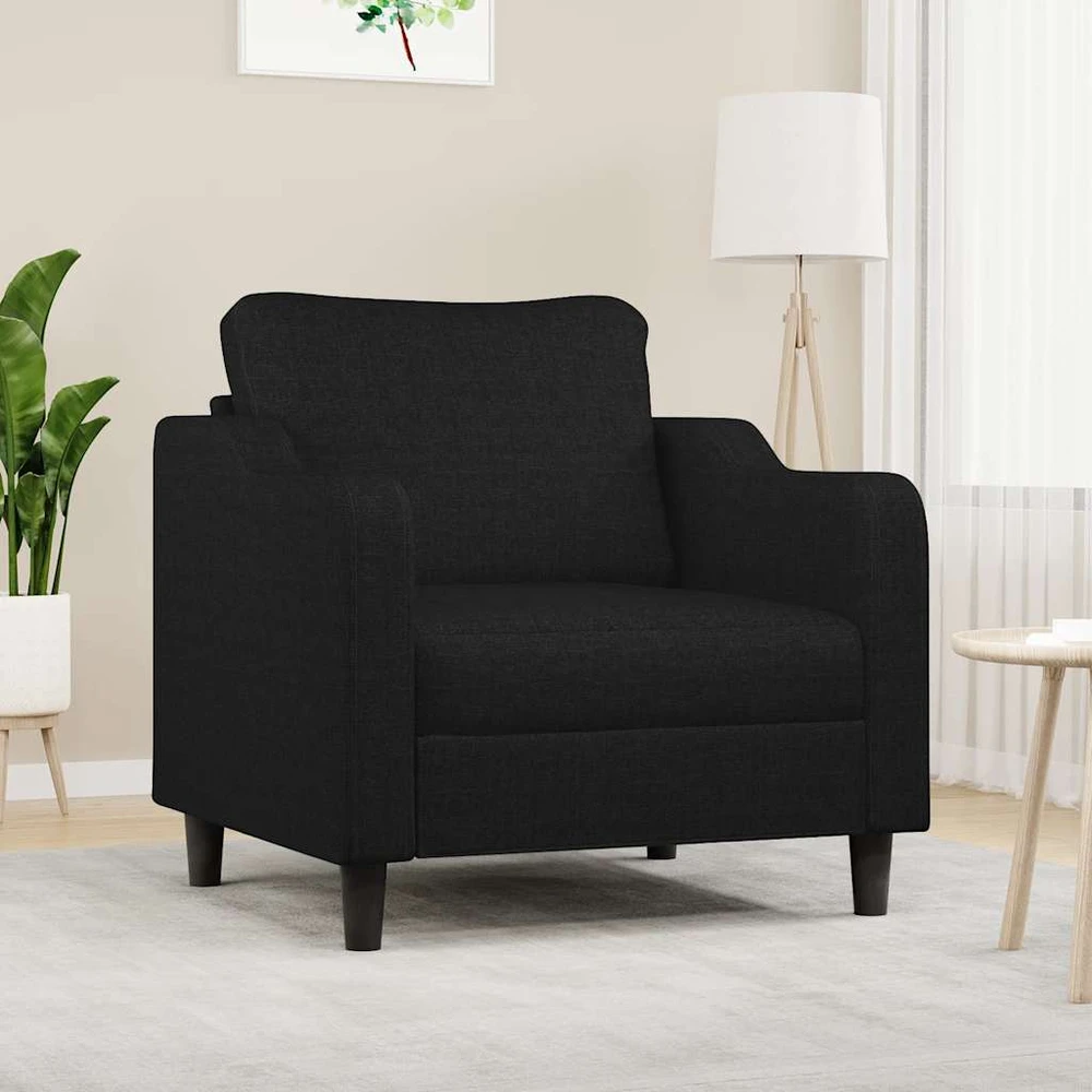 Fotelis Krėslas, juodos spalvos, 60cm, audinys