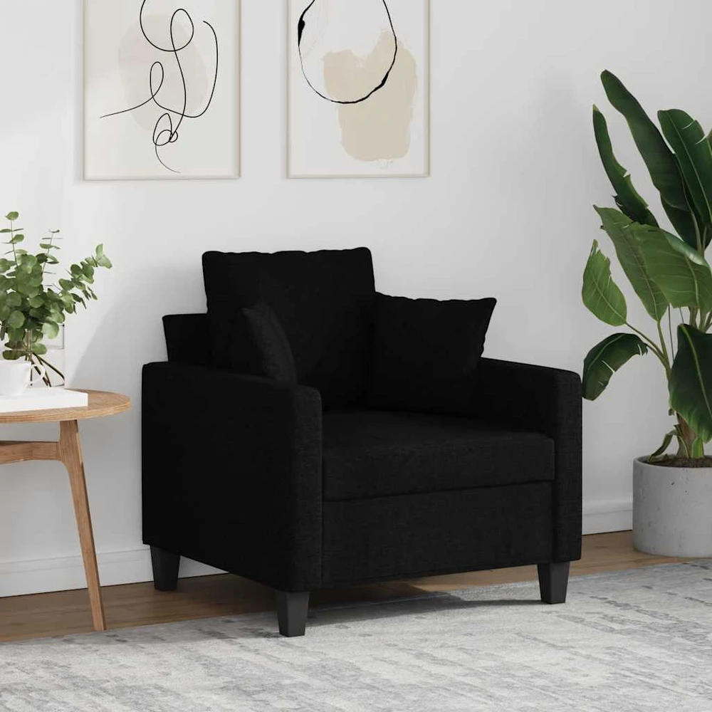 Sofa Krėslas, juodos spalvos, 60cm, audinys