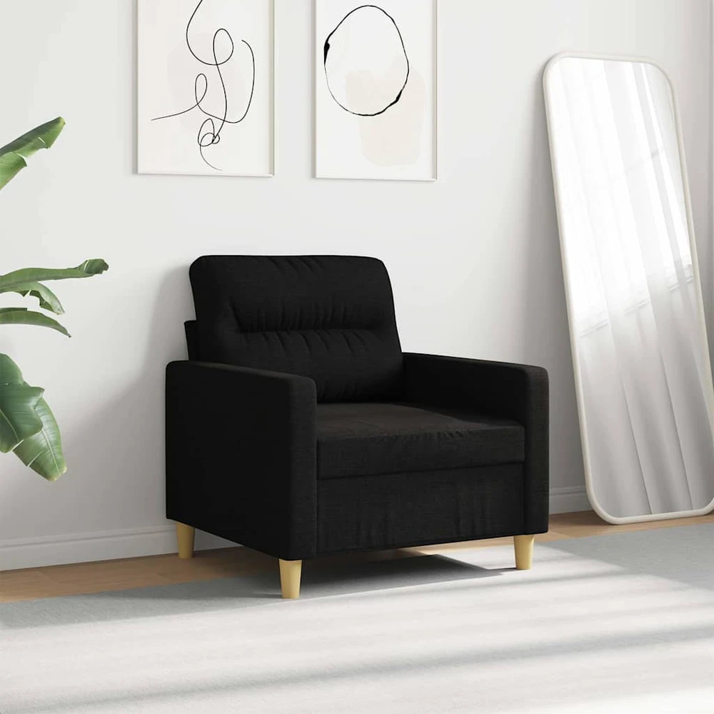 Sofa Krėslas, juodos spalvos, 60cm, audinys